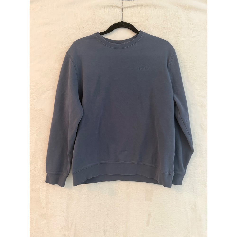 Hurley Mens Crewneck Sweatshirt Medium M Blue Gray Embroidered Logo Pullover
